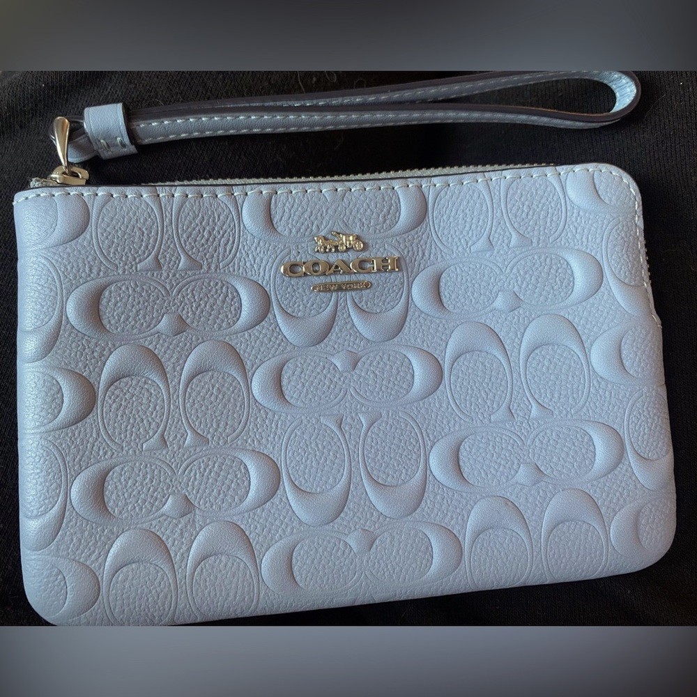 Coach signature logo wristlet
